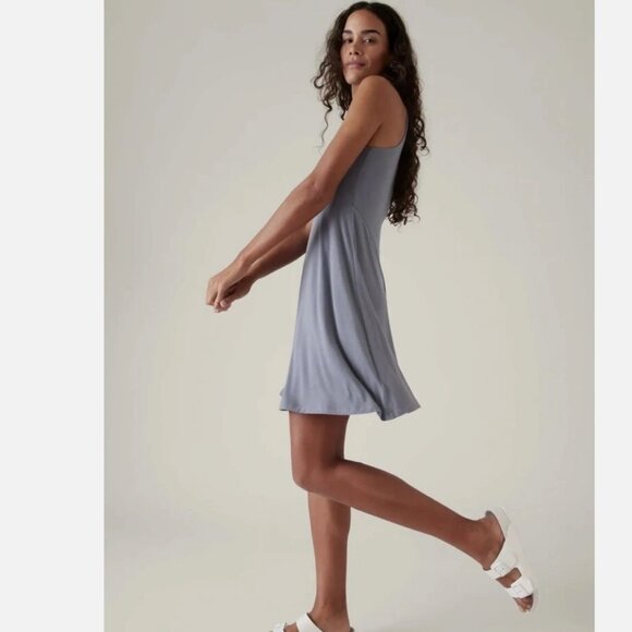 Athleta Women's Santorini Thera Dress Gray Soft Modal Stretch Sporty Size XXS - Picture 3 of 9